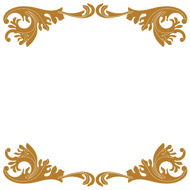 Gravura de armação de borda vintage dourada com padrão de ornamento retrô em decoração de estilo barroco antigo