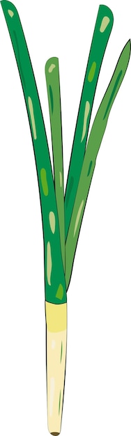 Vetor green onion personagem de desenho animado ilustração elemento gráfico cartão de arte