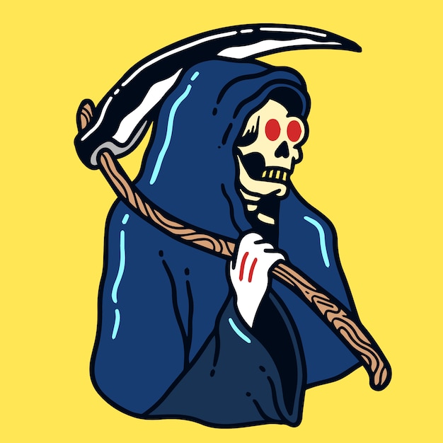 Grim reaper old school tattoo ilustração