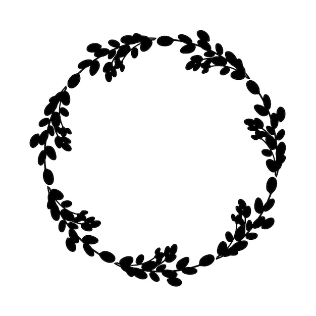 Grinalda botânica. coroa redonda de ramos de salgueiro