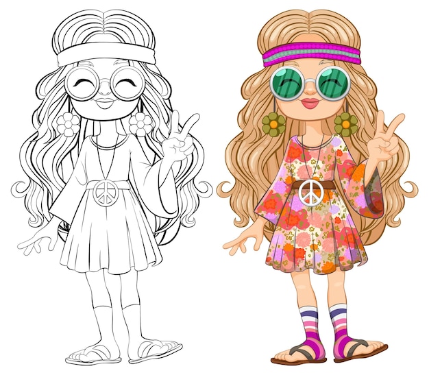 Groovy peaceloving cartoon girls (meninas de desenho animado que amam a paz)