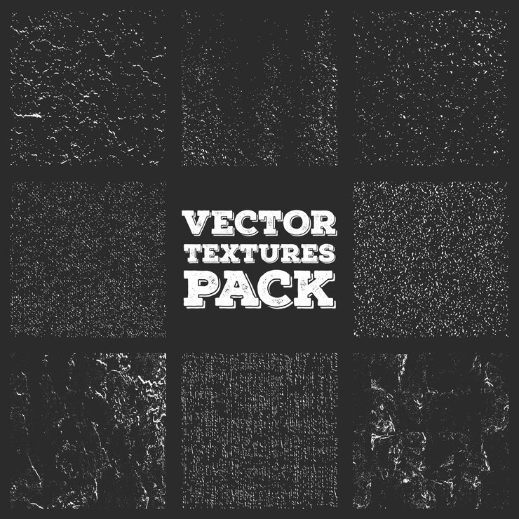 Vetor grunge preto angustiado conjunto de textura