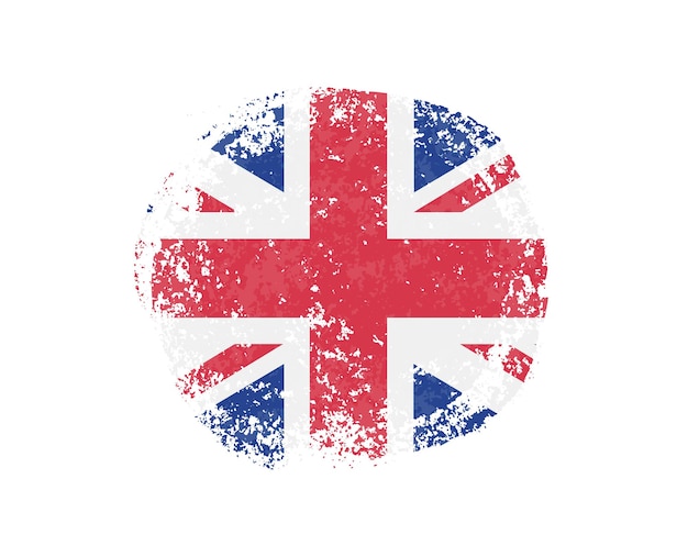 Grunge redondo com bandeira britânica