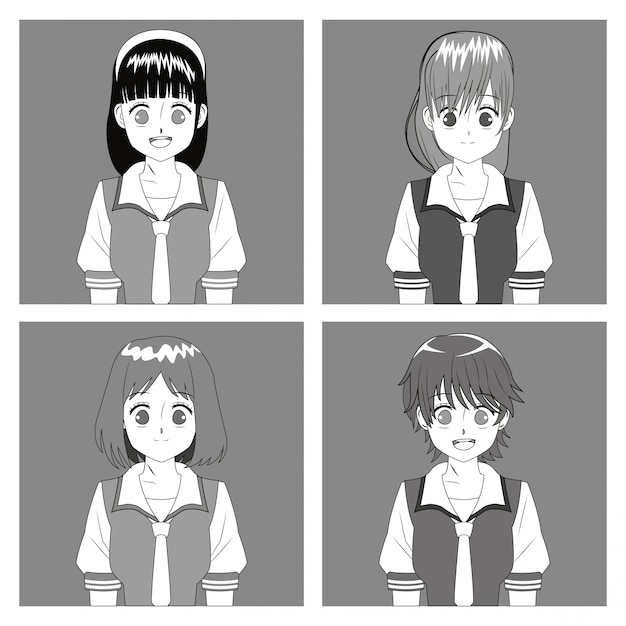 Grupo anime girl manga