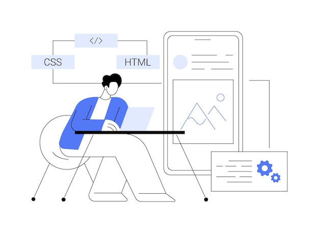 Grupo de desenvolvedores de software discutindo ilustrações vetoriais de desenhos animados isolados de aplicativos móveis híbridos