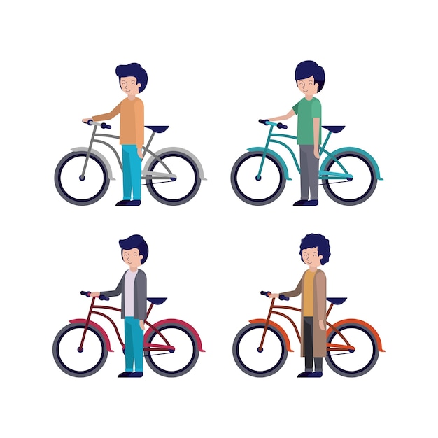 grupo de homens em bicicleta