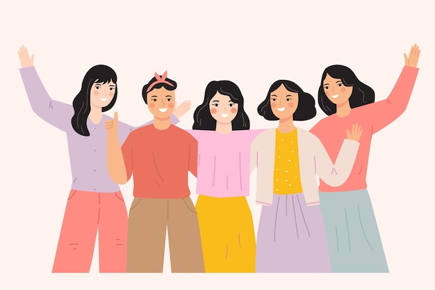 grupo de ilustração orgânica de mulher