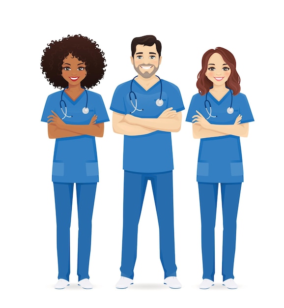 equipe médica . médicos e auxiliar de enfermagem. personagens de desenhos  animados. 17221931 PNG