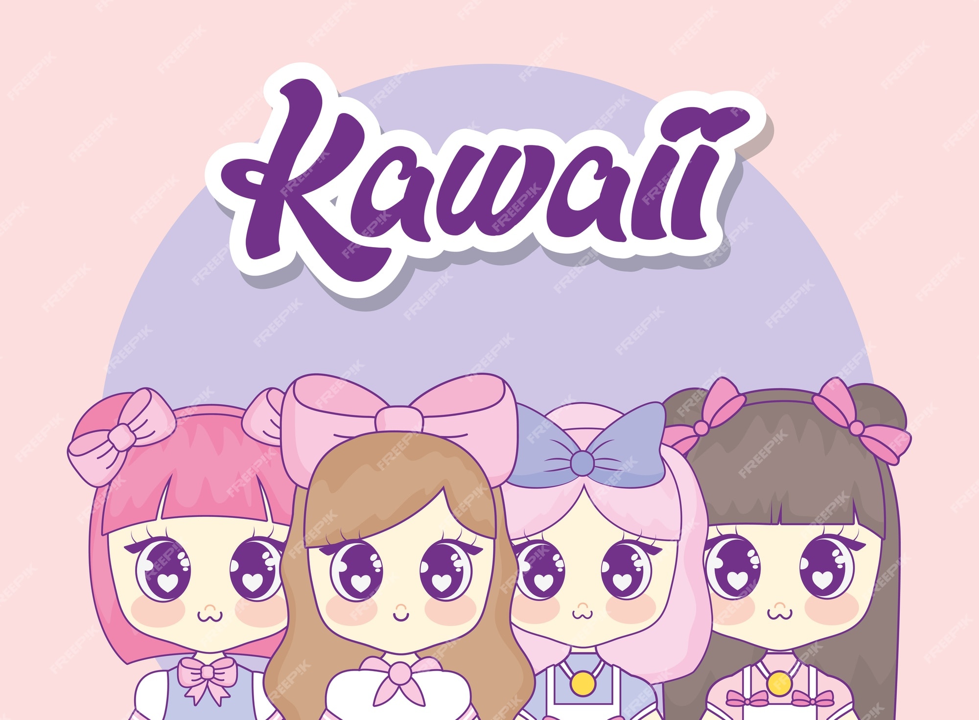 Personagens fofinhos de kawaii