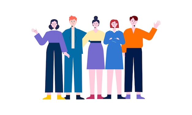 Grupo de pessoas de negócios homem de negócios mulher de negócios na ilustração de design plano conjunto