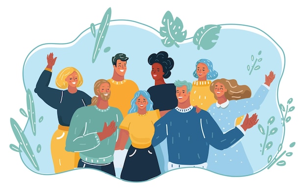 Grupo de pessoas felizes de férias