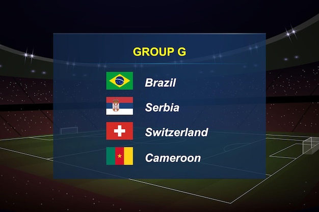 Grupo de torneio mundial modelo gráfico de transmissão de torneio de futebol