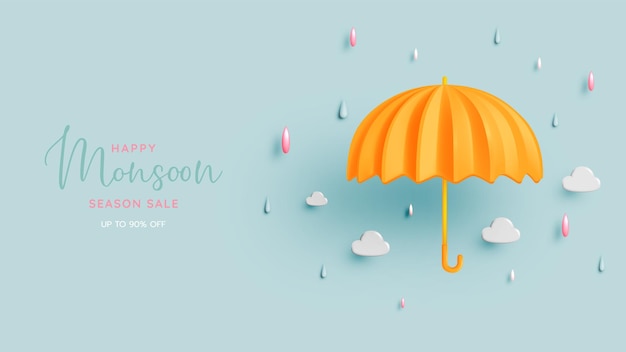 Guarda-chuva bonito para a estação das monções