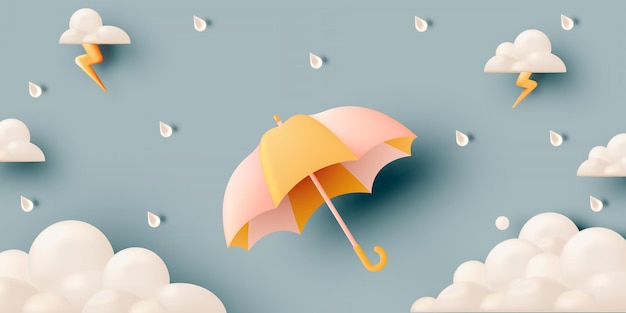 Guarda-chuva bonito para a temporada de monções com cor pastel.