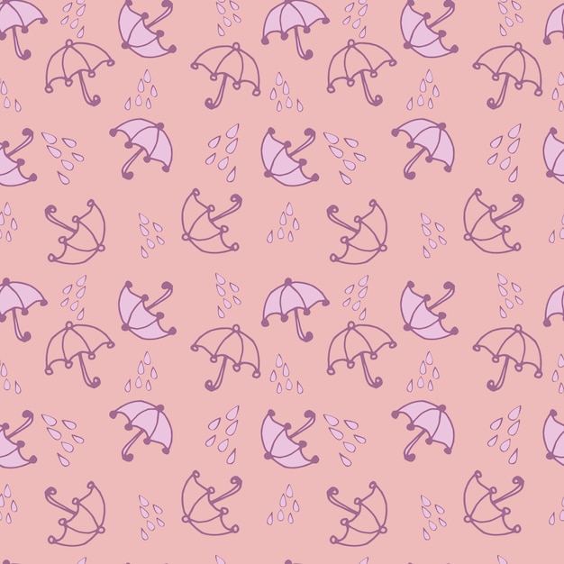 Guarda-chuvas sem costura padrão estilo doodle