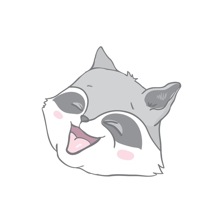Vetor guaxinim fofo engraçado sentado, adorável selvagem peludo da floresta animal desenho animado ilustração vetorial