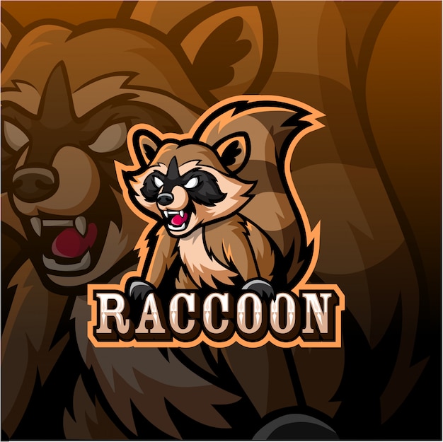 Guaxinim mascote logotipo esport