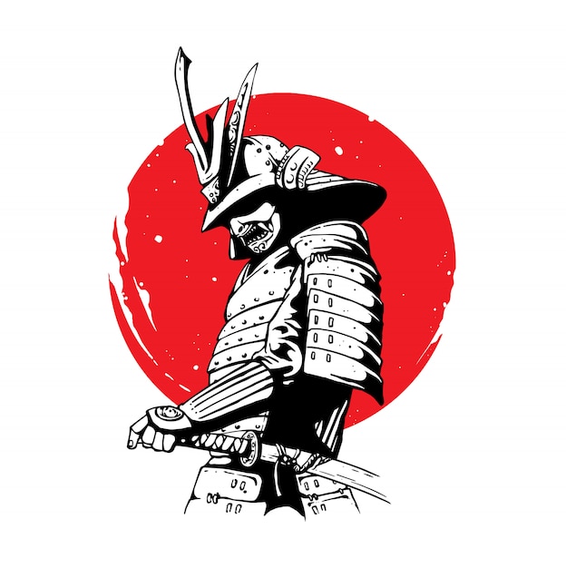 Vetor guerreiro samurai