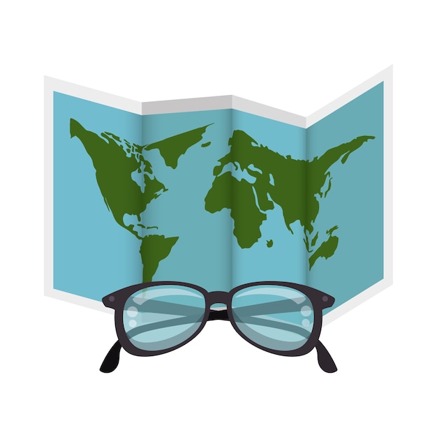 guia de mapa papel isolado ícone vector ilustração design