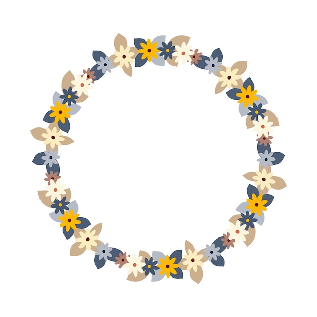 Guirlanda de primavera floral em estilo boho ilustração vetorial