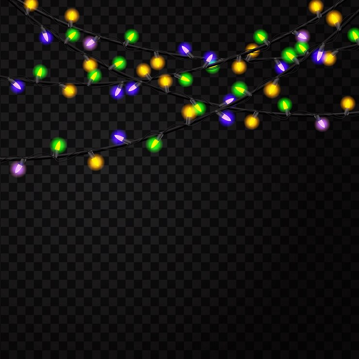 Vetor guirlandas realistas com cores de halloween para decoração e cobertura no fundo transparente.