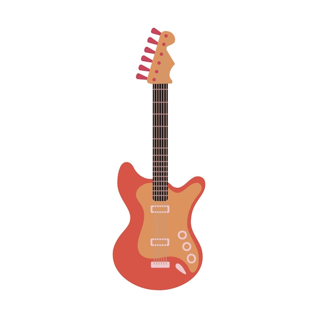 Guitarra de rock acústica e elétrica ilustração desenhada à mão