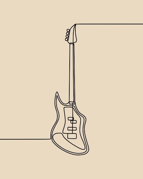 Guitarra em uma linha de arte