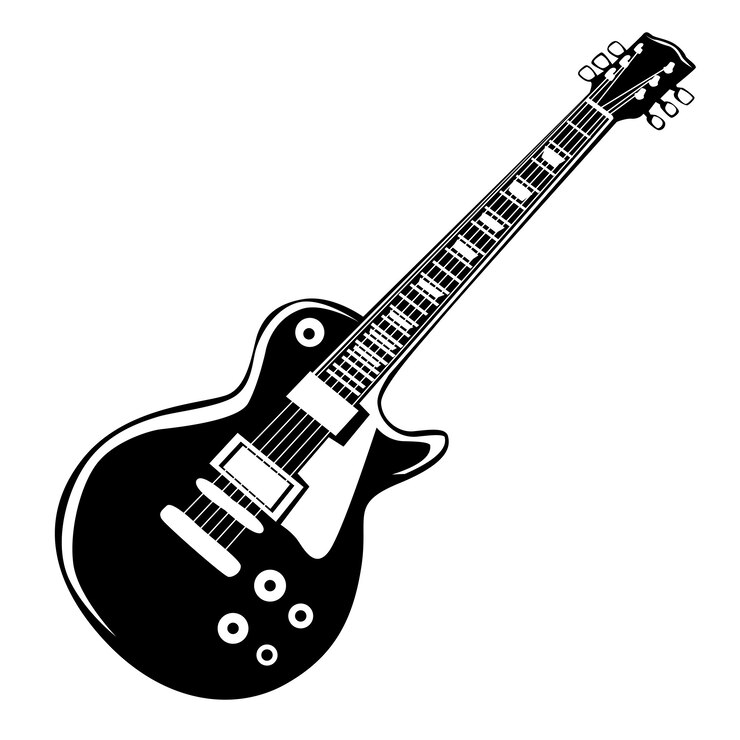 Vetor guitarra isolada no branco.
