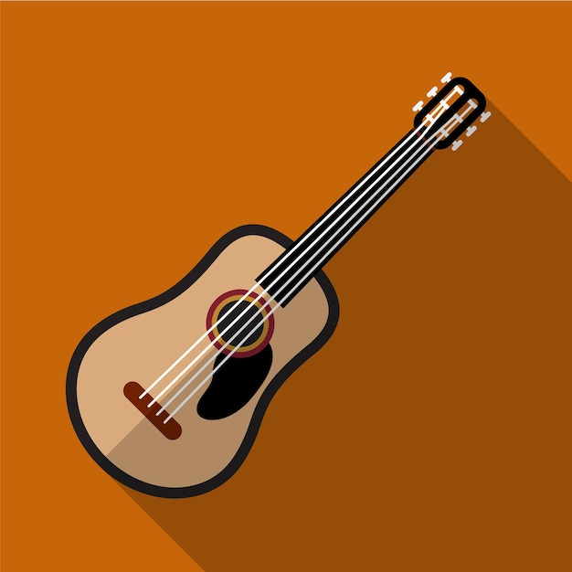 Guitarra plana ícone ilustração isolado símbolo de sinal de vetor