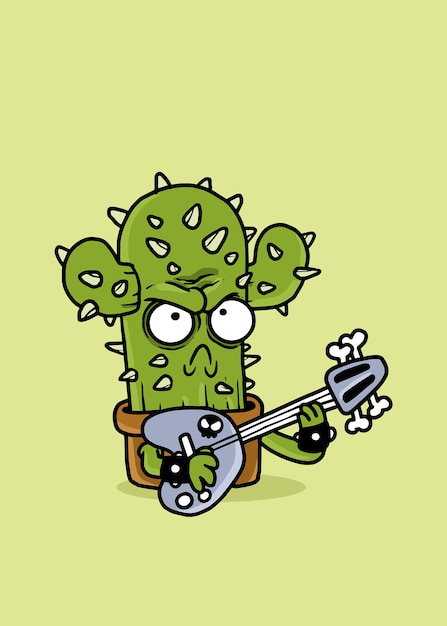 Vetor guitarrista cactus