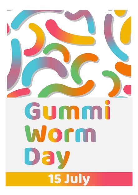 Vetor gummi worm day 15 de julho