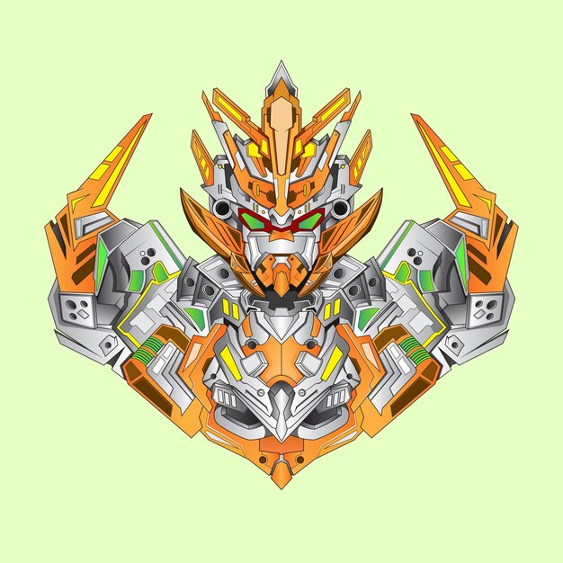 Gundam robot knight guerreiro americano no fundo perfeito para tshirt design sticker merchandise