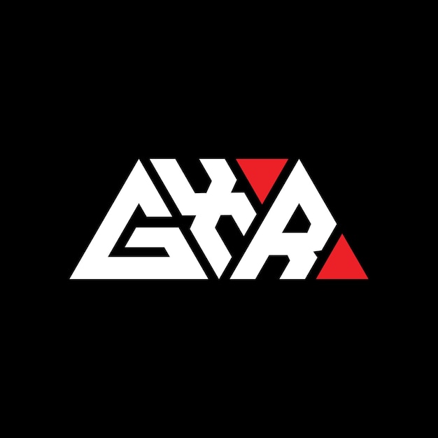 GXR triângulo letra logotipo design com forma de triângulo GXR logotipo triângulo design monograma GXR vector triângulo logotipo modelo com cor vermelha GXR logótipo triangular simples elegante e luxuoso logotipo GXR