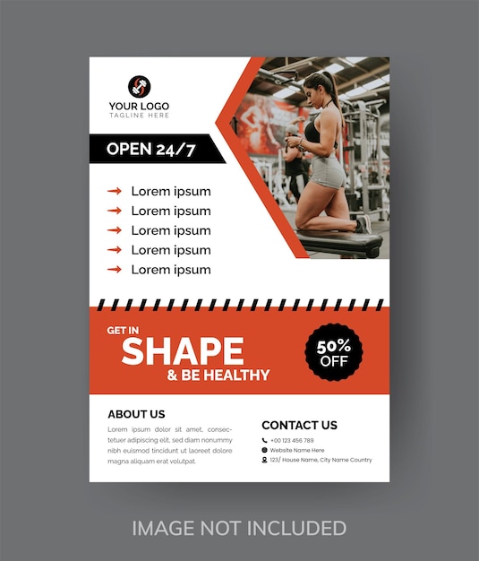 Vetor gym class flyer abstract workout flyer layout moderno design formas adequadas para aptidão esportiva