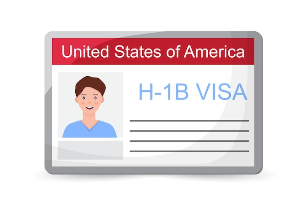 Vetor h1b visa visto de trabalho temporário de fundo para trabalhadores estrangeiros qualificados em ocupação especializada