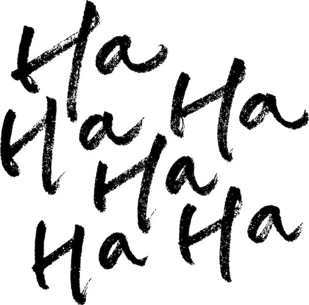 Vetor ha ah ha letras de caligrafia com pincel texto manuscrito