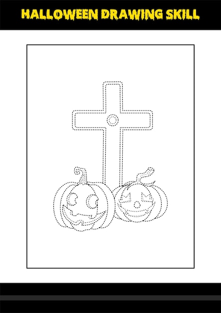 Habilidade de desenho de halloween para crianças página para colorir de habilidade de desenho de halloween para crianças