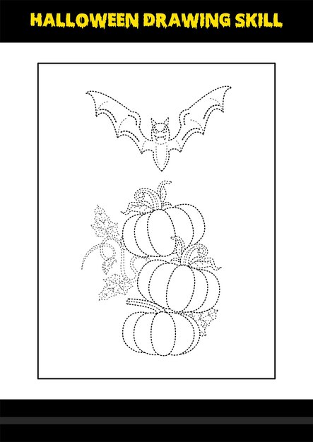 Habilidade de desenho de halloween para crianças página para colorir de habilidade de desenho de halloween para crianças