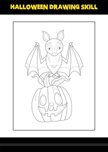 Habilidade de desenho de halloween para crianças página para colorir de habilidade de desenho de halloween para crianças