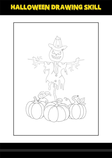 Habilidade de desenho de halloween para crianças página para colorir de habilidade de desenho de halloween para crianças