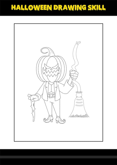 Habilidade de desenho de halloween para crianças página para colorir de habilidade de desenho de halloween para crianças