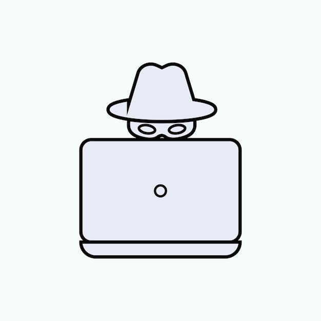 Vetor hack icon hackers invader symbol pessoa que não autorizou o acesso aos dados em um sistema