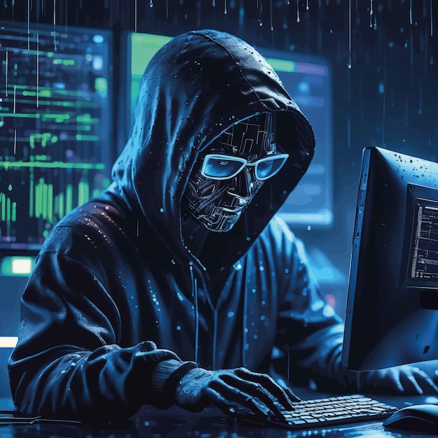 hacker com capuz preto com capuz hacker de computador com capuz preto com hacker de computador com capuz com capuz