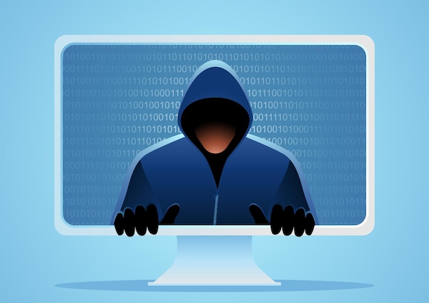 Hacker sai de uma tela de computador