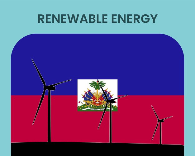 Vetor haiti energia renovável ideia de energia ambiental e ecológica