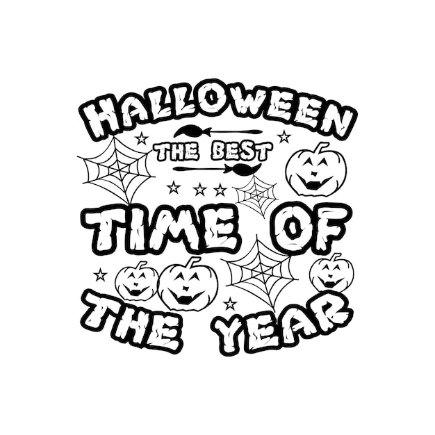 Vetor halloween a melhor época do ano design de tipografia de halloween