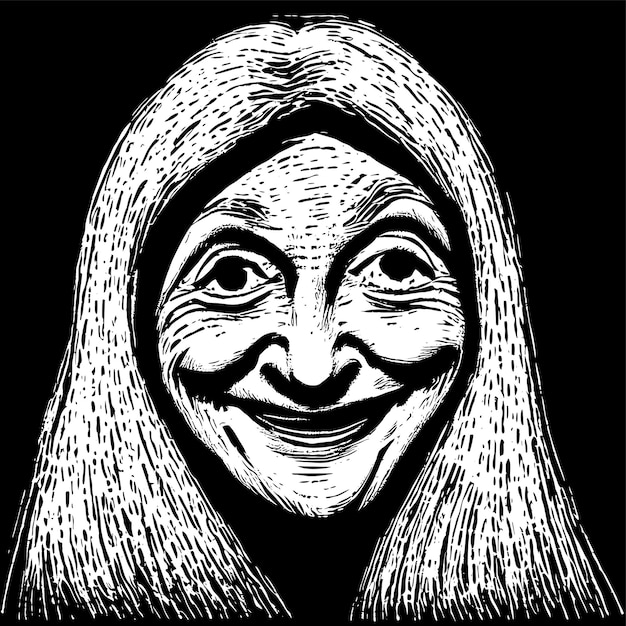 Vetor halloween bruxa menina contração espantalho mão desenhada cartoon adesivo ícone conceito ilustração isolada