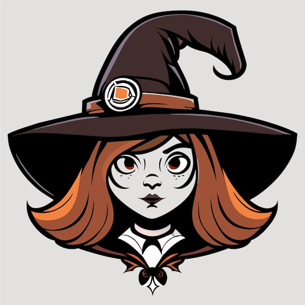 Halloween bruxa menina contração espantalho mão desenhada cartoon adesivo ícone conceito ilustração isolada