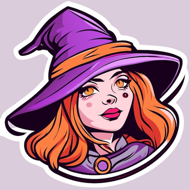 Halloween bruxa menina contração espantalho mão desenhada cartoon adesivo ícone conceito ilustração isolada