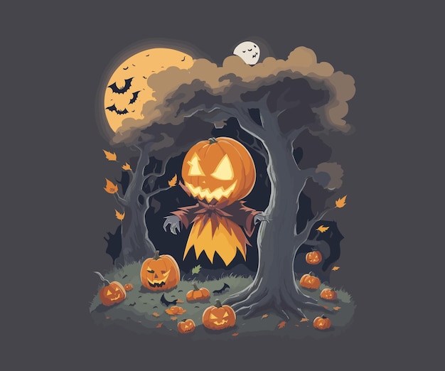Vetor halloween fantasma assustador outono